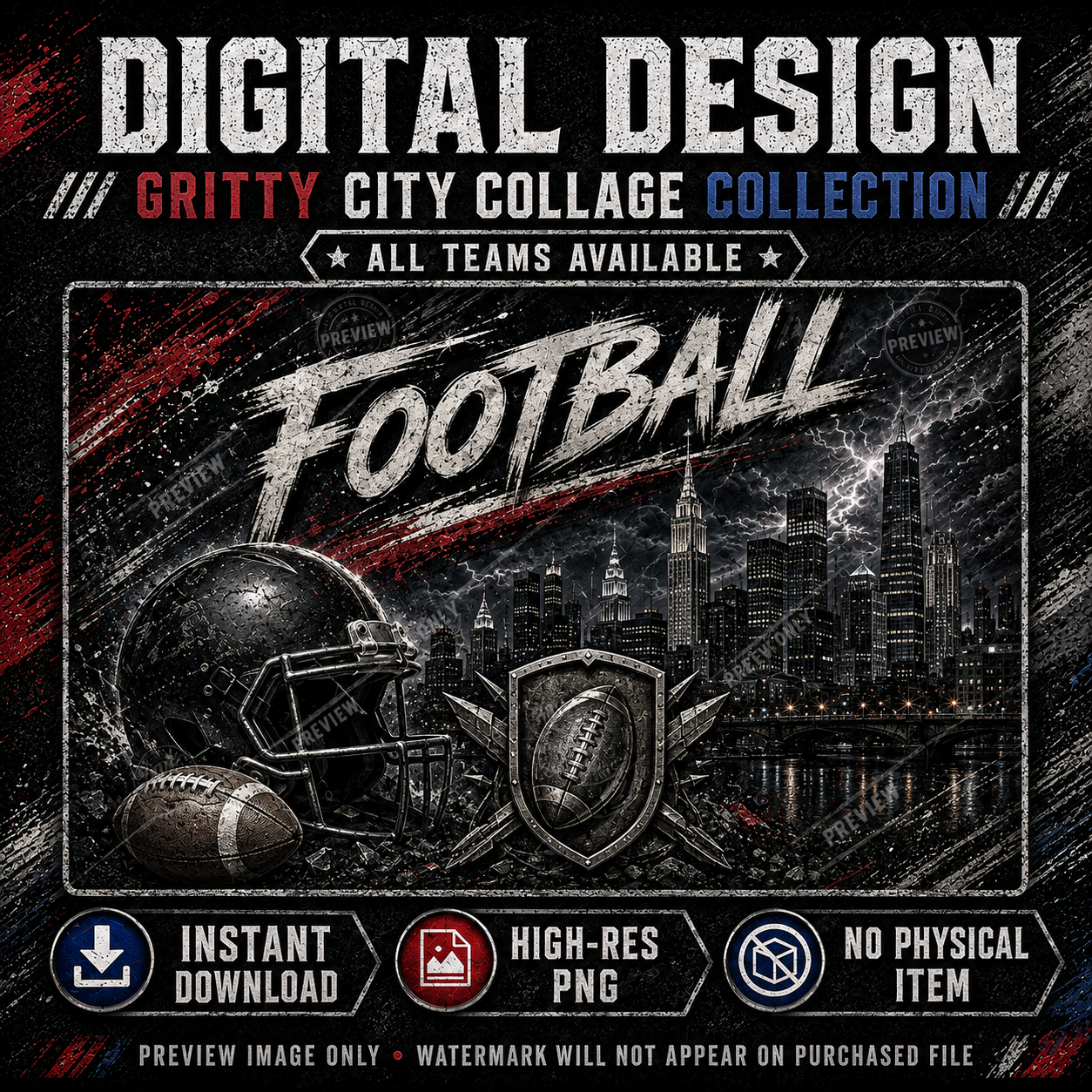 NFL Gritty Collage