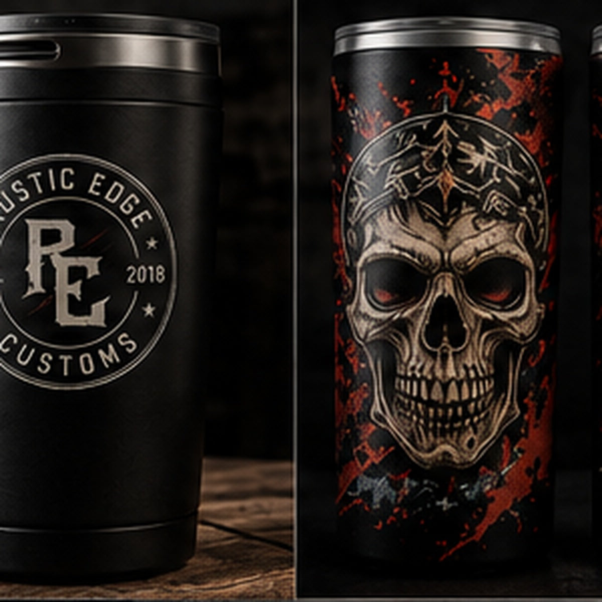 Rustic Edge Customs tumbler collection