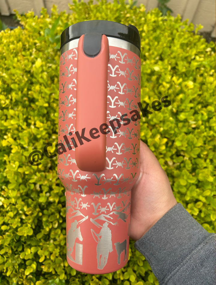 Pink "Yellowstone" travel mug