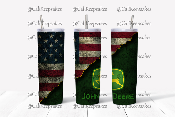 John Deere flag tumbler