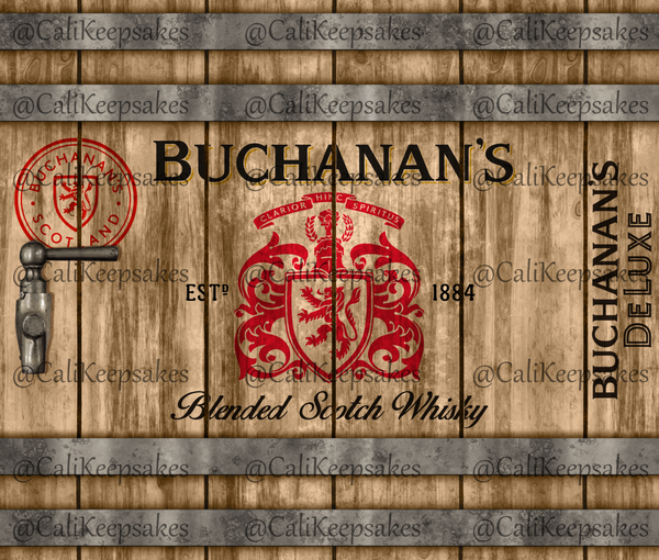 Buchanan's Blended Scotch Whisky PNG 300DPI Sublimation/Waterslide - CaliKeepsakes