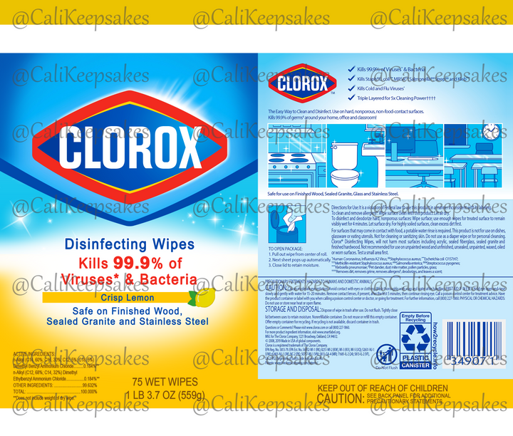 Clorox Crisp Lemon Scent PNG - Sublimation/Waterslide 300DPI - CaliKeepsakes