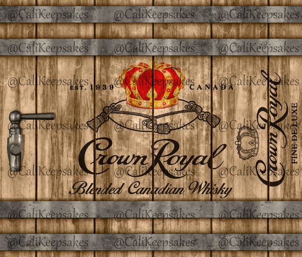 Crown Royal Blended Whisky PNG 300DPI Sublimation/Waterslide - CaliKeepsakes