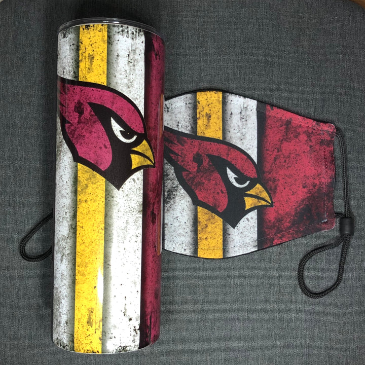 Cardinals tumbler and mask