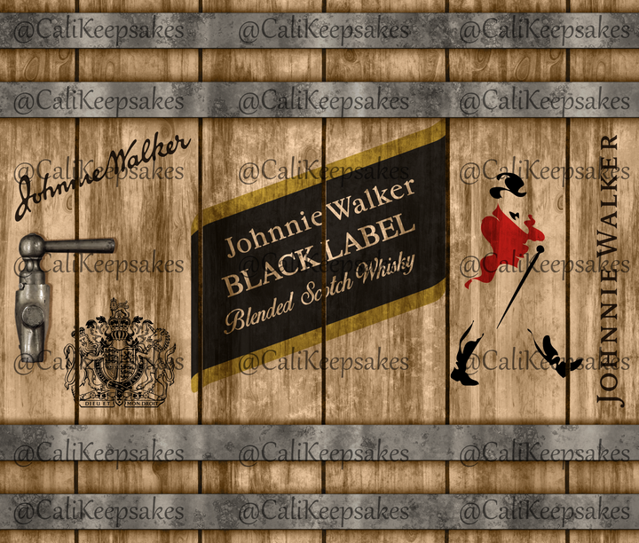 Johnnie Walker Black Label Blended Scotch Whisky PNG 300DPI Sublimation/Waterslide - CaliKeepsakes