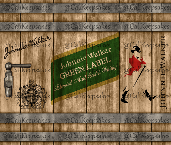 Johnnie Walker Green Label Blended Scotch Whisky PNG 300DPI Sublimation/Waterslide - CaliKeepsakes