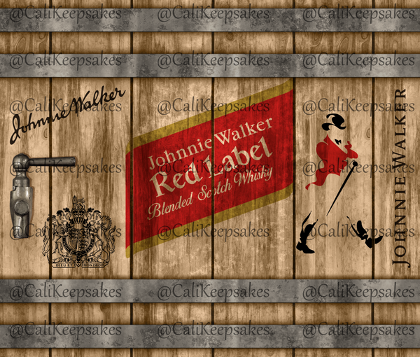 Johnnie Walker Red Label Blended Scotch Whisky PNG 300DPI Sublimation/Waterslide - CaliKeepsakes