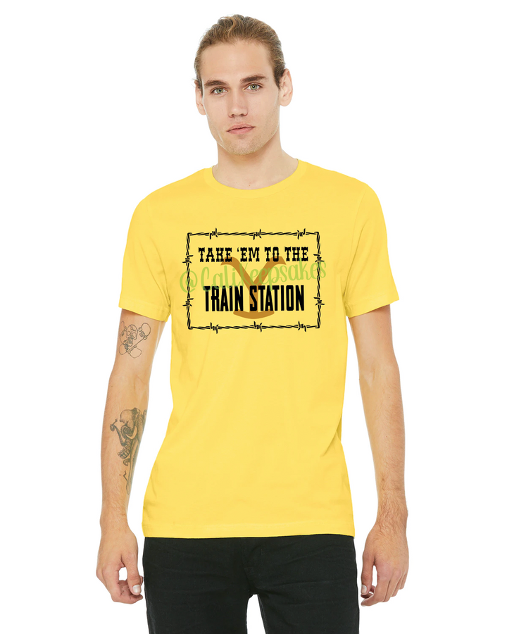 yellow T-shirt