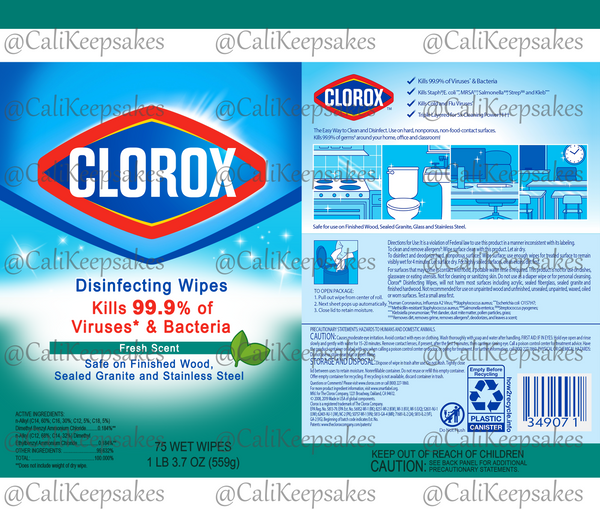 Clorox Fresh Scent PNG - Sublimation/Waterslide 300DPI - CaliKeepsakes