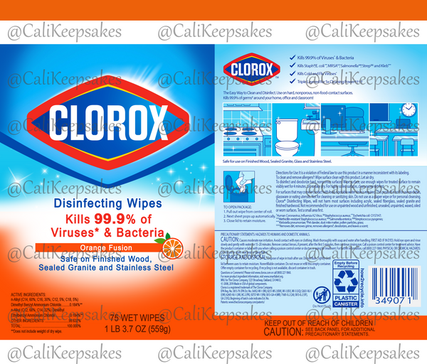 Clorox Orange Fusion Scent PNG - Sublimation/Waterslide 300DPI - CaliKeepsakes