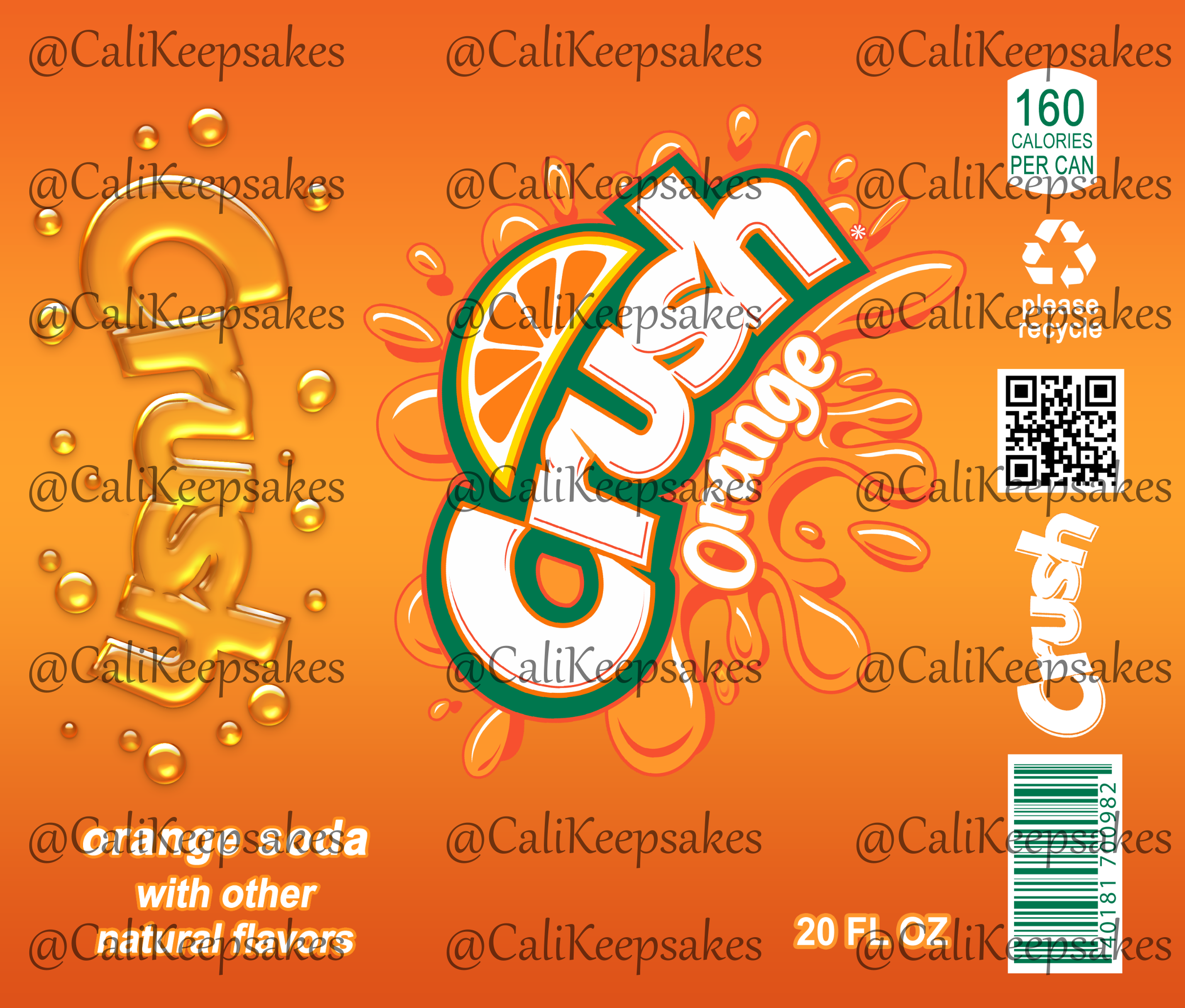 Orange Crush Soda Label PNG - Sublimation 300DPI | CaliKeepsakes ...