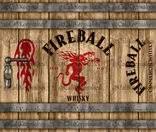 Fireball Whisky PNG 300DPI Sublimation/Waterslide - CaliKeepsakes