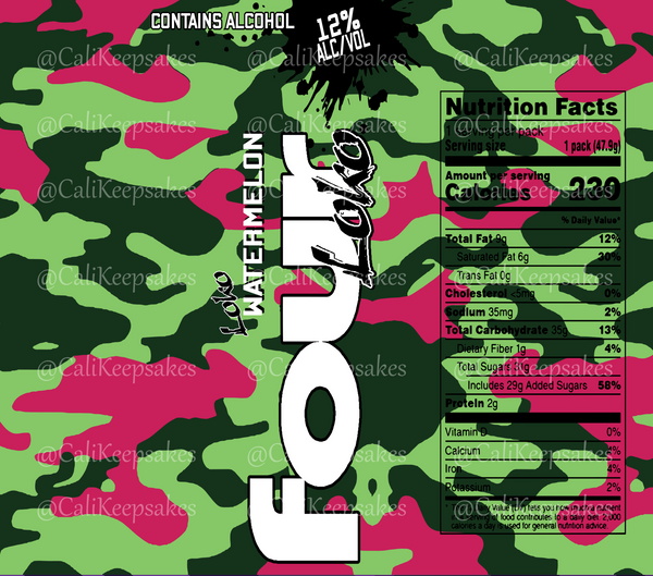 Four Loko Watermelon PNG for Sublimation/Waterslide - 300DPI - CaliKeepsakes