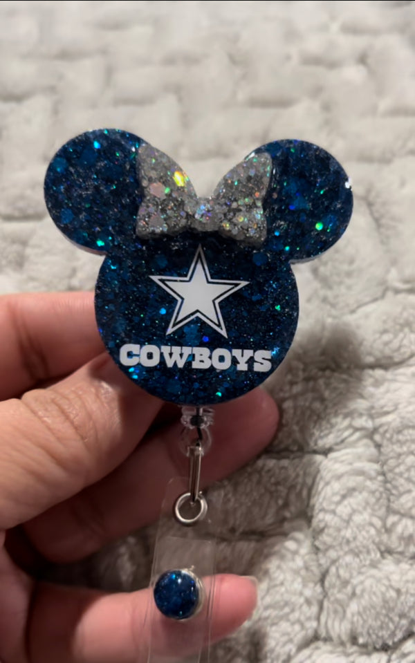 Cowboys Mickey head badge holder