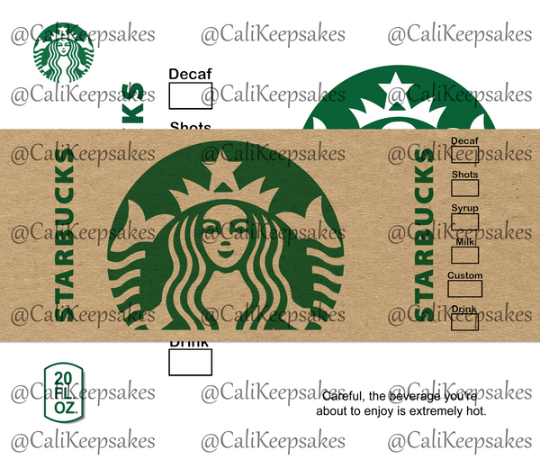 Starbucks Classic with wrap PNG - Sublimation/Waterslide 300DPI - CaliKeepsakes