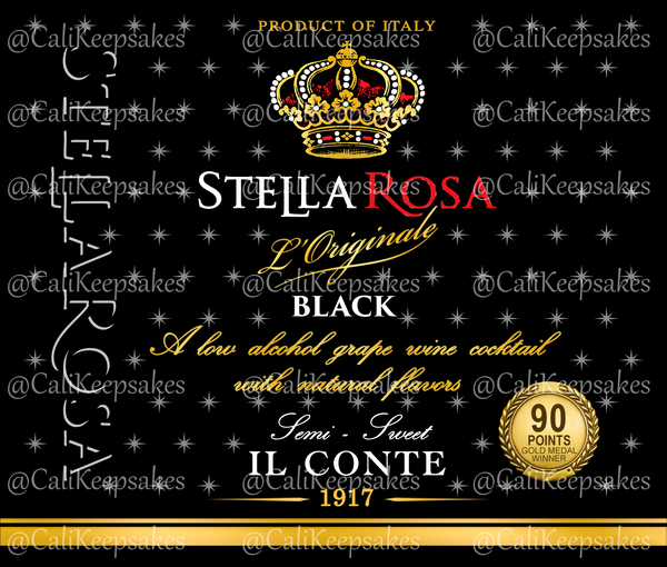 Stella Rosa Black PNG for Sublimation/Waterslide - 300DPI - CaliKeepsakes