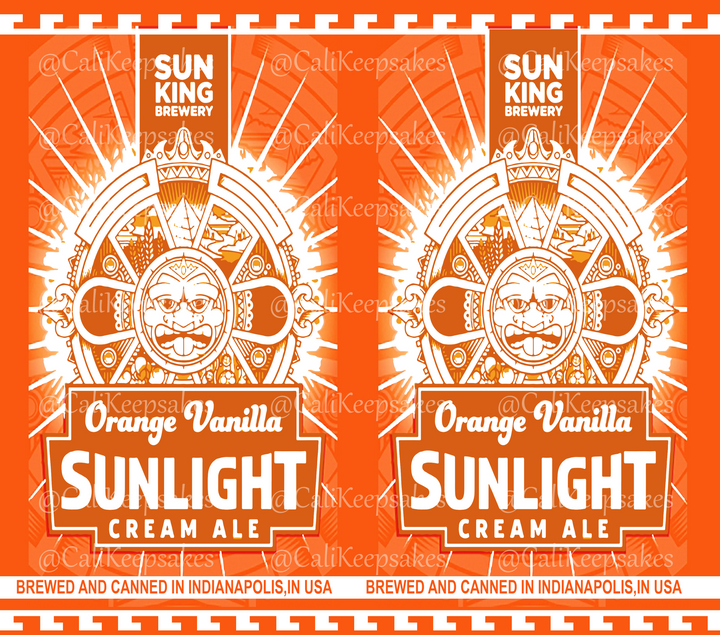 Sun King Brewery Orange Vanilla Sunlight Cream Ale PNG Sublimation/Waterslide - 300DPI - CaliKeepsakes